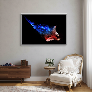 Printed <b>Canvas</b> Artwork: Modern Patriotic Decor with Graphic Design,WHITE <b>FRAMED</b> <b>CANVAS</b> - Product Image 3