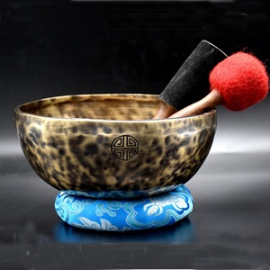 Cuenco Tibetano Redondo de Siete Metales de Primera Calidad para Yoga, Meditación, Sanación con Sonido, Terapia, Recuerdo Religioso de Nepal - Product Image 2