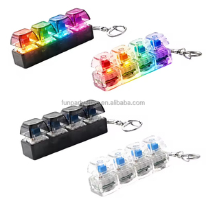 Teclado Mecánico Transparente con Luces RGB, Juguete para Aliviar el Estrés, 4 Teclas Iluminadas, Juguete de Teclado con Teclas Antiestrés - Product Image 1