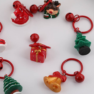 Christmas Keychains Metal Santa Claus Tree Bell Gift <b>Box</b> Charms Portable DIY Jewelry Accessories Middle Size - Product Image 4