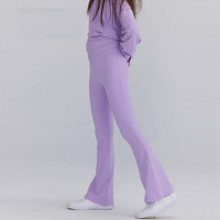 Stock d'usine en gros Leggings de yoga taille haute évasés pour filles, Tenue de danse d'entraînement en Nylon Spandex DanceLife