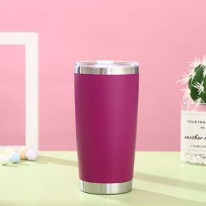 Custom 20oz Tumbler Vacuum Insulated Double Wall Stainless Steel <b>Cup</b> <b>with</b> Lid <b>Straw</b> Powder Coating Navy - Product Image 3
