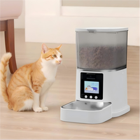 Distributeur automatique de nourriture pour animaux de compagnie avec caméra HD, écran LCD, contrôle WiFi via application, audio bidirectionnel et double alimentation pour chiens et chats