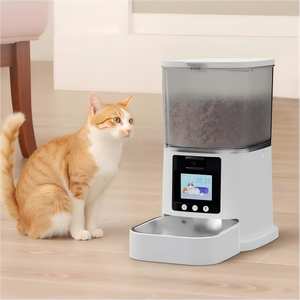 Distributeur automatique de nourriture pour animaux de compagnie <span class=keywords><strong>avec</strong></span> caméra HD, écran LCD, contrôle WiFi via application, audio bidirectionnel et double alimentation pour chiens et chats - Product Image 1