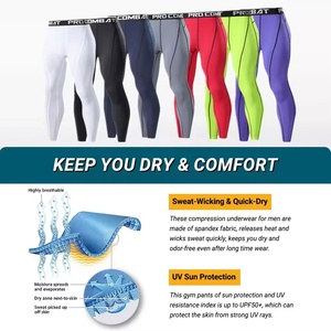 Rắn Màu Mỏng Phù Hợp Với Đàn Hồi Eo Người Đàn Ông Của Xà Cạp Thể Thao Phòng Tập Thể Dục Vớ Thể Thao Nén Quần Phòng Tập Thể Dục Quần Người Đàn Ông - Product Image 5