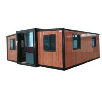 Villa de Luxe Préfabriquée Prête à Habiter avec 2 Chambres, Maison Conteneur Extensible de 20 Pieds, Mini-Maison Mobile Préfabriquée