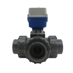 Vanne à boisseau sphérique électrique à commande motorisée 3 voies CPVC/PVC DN25 pour eau, certifiée CE, joint en PTFE, débit de 50 L/min - Product Image 2