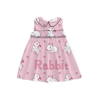 Nouveau produit Explosion dernière mode vert sans manches coloré oeufs impression filles robes pour Pâques