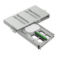 Grosir 24 port 19 inci peralatan optik Sub ODF jenis ayunan Panel Patch serat optik SC APC kotak Terminal FC jaringan konektor