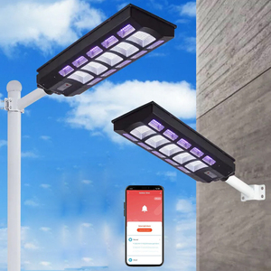 Farola Solar de 18W, IP65 Impermeable, con Sensor de Movimiento Inteligente WiFi, DMX RGB, Cambio de Color, para Jardín, Parque, Carretera, Iluminación de Paisajes - Product Image 1