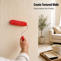 Ensemble de rouleaux à peinture en caoutchouc effet peau de crocodile de 7 pouces, manche télescopique antidérapant, rouleau à texture artistique pour la décoration murale