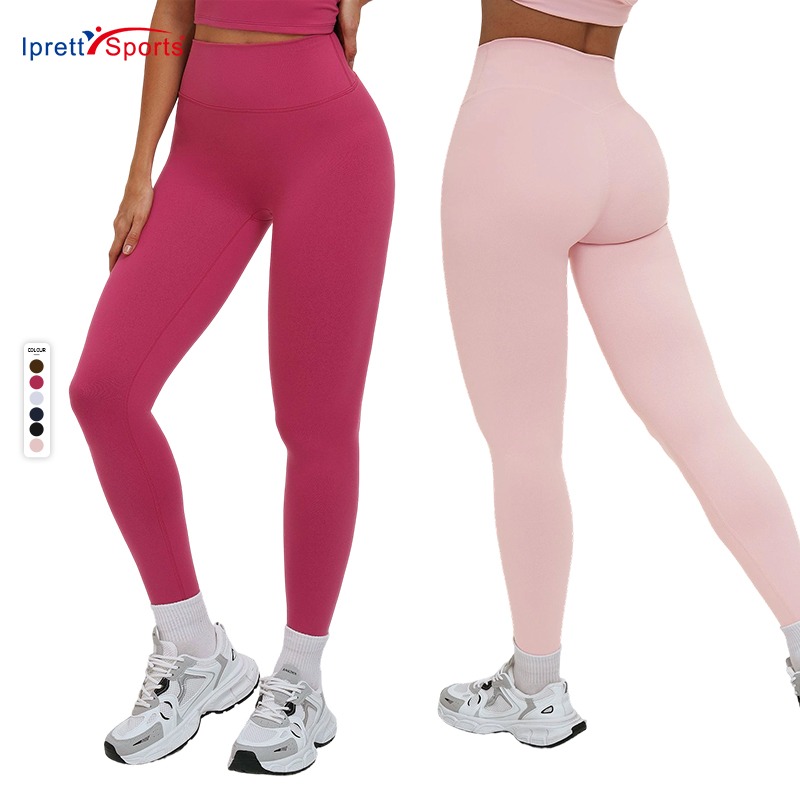 Hot Sale High Waist Solid Spandex/Nylon Yoga Pants No Embarrassing Line Full-Length Tummy Control Outdoor Leggings for Women