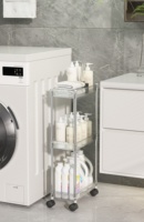 Étagère de rangement multifonctionnelle pliable à 5 niveaux en plastique PP mince avec design de drainage pour petits espaces (Tendance américaine)