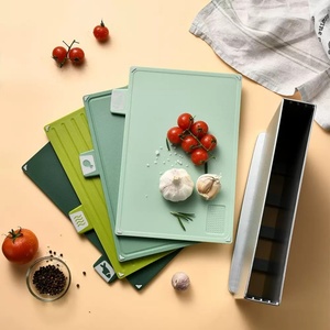 Dishwasher Safe Colorful Chopping Board Set for Kitchen 4-Pieces Index Plastic Cutting Boards with Food Icons and Storage Stand - Product Image 3