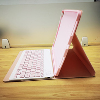 Sarung pelindung untuk iPad Air 13 2025 M3, sarung Keyboard pintar Folio dengan kabel gigi biru bawaan