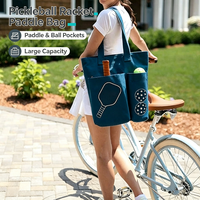 Sac fourre-tout de sport en toile de coton personnalisé avec logo, pour raquettes de pickleball, pour femmes et hommes