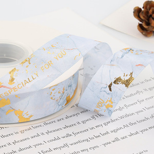 Marble Patterned Ribbon Spool Satin Digital Printing Especially For You Gift <b>Box</b> Decorative Ribbons Fashion Style - Product Image 4