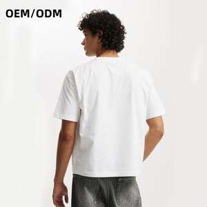 เสื้อยืดโอเวอร์ไซส์ทรงบ็อกซี่แบบเรียบง่าย คุณภาพสูง สไตล์สตรีทแวร์ รับสกรีนลาย DTG เสื้อยืดครอป ขายส่ง สำหรับผู้ชาย - Product Image 1