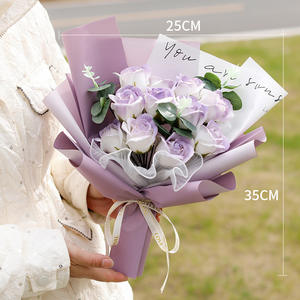 Gran oferta ramo romántico de jabón de <span class=keywords><strong>once</strong></span> rosas con luces LED regalo <span class=keywords><strong>del</strong></span> Día de San Valentín para parejas amantes aniversario de boda - Product Image 3