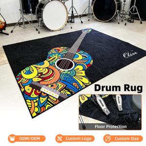 Tapis de <span class=keywords><strong>batterie</strong></span> personnalisé en usine, tapis musical insonorisant pour scène, exposition, cadeau, tapis de sol pour <span class=keywords><strong>batterie</strong></span>, tapis pour ensemble de <span class=keywords><strong>batterie</strong></span> - Product Image 1