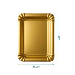Elégant et classique 50 plateaux jetables en carton doré 48x34.5 cm pour gâteaux pâtisseries friandises rustiques - Product Image 2