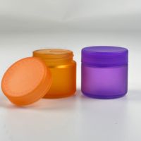 Pot vide en verre résistant aux enfants coloré rond givré de 2oz 30ml 60ml