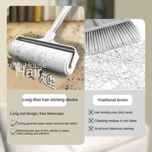 Removedor de Pelos de Cão Ecológico, Rolo Adesivo com Cabo Extensível, Capa de Poeira e Folha Plástica para Roupas - Product Image 4