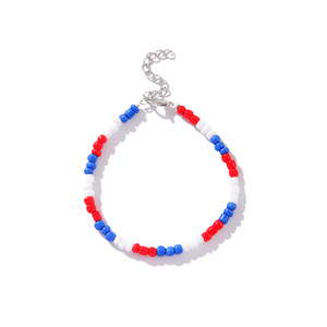 American Independence Day Beaded <b>Bracelet</b> <b>Red</b> White Blue Acrylic Jewelry For Men Women Party Fashion Accessory - Product Image 3