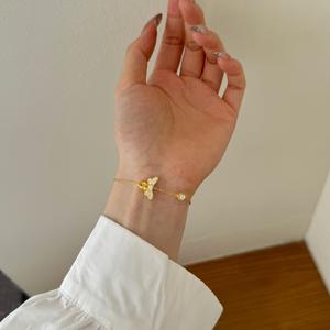 Dylam Fine Top fornitore di gioielli in argento Sterling placcato oro 18K catena a maglie 5A topazio cubico Zirconia insetti braccialetti pendenti ape - Product Image 4