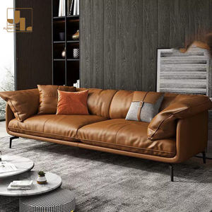 Juego <span class=keywords><strong>de</strong></span> sofá <span class=keywords><strong>de</strong></span> <span class=keywords><strong>cuero</strong></span> marrón para Hotel <span class=keywords><strong>de</strong></span> lujo italiano, sala <span class=keywords><strong>de</strong></span> estar moderna, marco <span class=keywords><strong>de</strong></span> madera, combinación tapizada, muebles <span class=keywords><strong>de</strong></span> sofá - Product Image 3