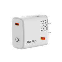 Chargeur de Voyage Multifonctionnel Rapide 25W USB Type-C PD QC3.0 Écologique pour Téléphones Mobiles et Accessoires d'Écouteurs