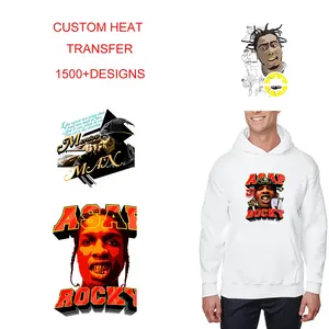 Hipster new design label dtf heat transfer logo factory custom dtf heat transfer product heat press sticker transfer for t-shirt