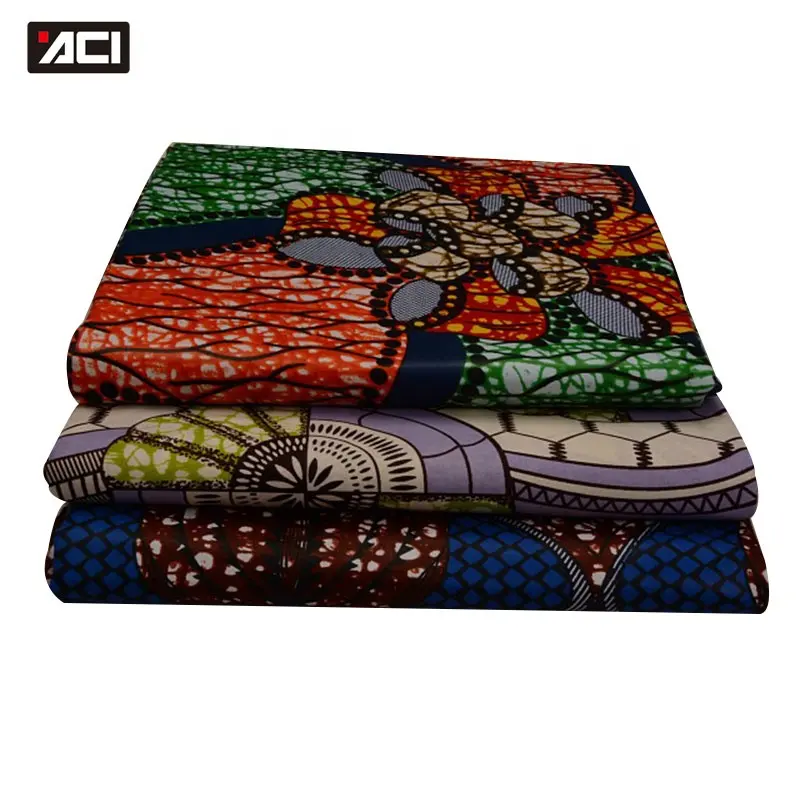 Tela africana impressa de cera de ancara 100% algodão, tecido africano de impressão versátil e macio da cera, 6 jardas