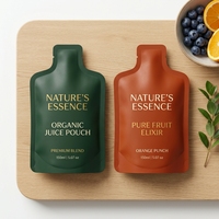 Sachets personnalisés imprimés numériquement, formes variées, 15ml, 30ml, 100ml, pour jus, scellables à chaud, formes irrégulières, pour purée de fruits et emballage alimentaire
