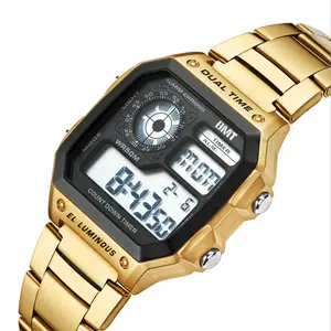 wholesale classic original chronograph alarm two time zones water proof mens sport digital watch