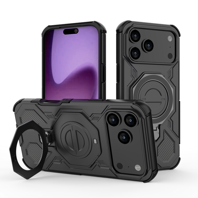 Dual Layer TPU+PC Armor Phone Cover, 360° Rotatable Metal Kickstand, Raised Screen & Lens Protection Case for VIVO V60/IQOO Z10
