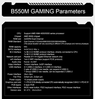 Carte mère JGINYUE B550 AM5 M-ATX B550M GAMING, nouvelle version, SATA, 64 Go de RAM, compatible avec les processeurs R5 4000/5000, PCI-E 4.0