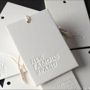 Senior Cotton Thick <strong>Paper</strong> Luxury <strong>Embossed</strong> Matte Foil Garment Custom Hang Tags With Logo For Clothing Brand