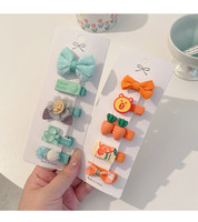 Barrettes à cheveux tendance en tissu à nœud papillon motif dessin animé, sûres pour bébé, bords lisses, cadeau d'anniversaire, accessoire de coiffure prêt à l'emploi pour petites filles