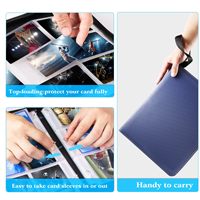 Classeur de cartes à collectionner à 9 pochettes, en cuir PU, rechargeable, avec 50 pages et fermeture éclair, pour collection de cartes