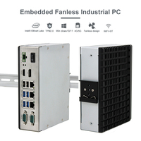 X6425 Computadora de riel Din sin ventilador 3LAN 6USB Din Rai Mini Pc Industrial Mini Box Pc Embedded Fanless Industrial DIN-Rail Box-PC