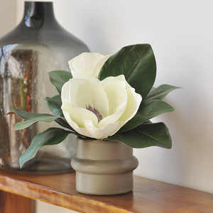 <span class=keywords><strong>Magnolia</strong></span> artificial <span class=keywords><strong>Grandiflora</strong></span> arreglo de mesa de flores de seda, <span class=keywords><strong>Magnolia</strong></span> sur de imitación realista para decoración de escritorio de oficina en casa - Product Image 1