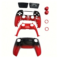 Kit Penggantian Cangkang Lengkap untuk Pengontrol PS5 DualSense BDM-010/020/030/040/050 Warna Merah Gradasi dengan Touchpad D-Pad DIY Mod