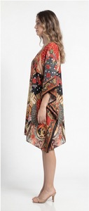 Robe caftan africaine en viscose pour femme, tunique maxi, poncho, style kimono, coupe ample, aspect satiné soyeux, tenue de plage bohème - Product Image 2