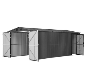 Cochera Metálica Moderna Impermeable y Ecológica de 10x20 Pies con Puertas con Cerradura para Estacionamiento de Autos en el Patio Trasero y Herramientas de Jardín - Product Image 3