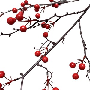 Simulation 32 Fourchette Fruit Rouge 28 <span class=keywords><strong>Houx</strong></span> 19 Fourchette Fortune Fruit De Bon Augure Fausse Fleur pour Salon Mariage Nouvel An Pâques - Product Image 2