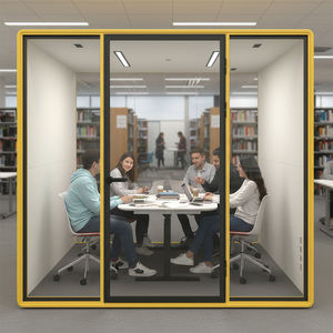 Cabine de travail de bureau personnalisée pour 6 personnes, cabine de réunion insonorisée, cabine de téléphone préfabriquée, cabine de bureau modulaire - Product Image 6