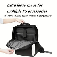 Sac à dos pour console PS5 Slim/Pro, grande capacité, sac de transport pour voyages, sac de rangement pour consoles/manettes/casques/disques de jeu