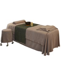 Housse de lit de spa kaki, drap de table de massage uni doux, ensemble de housses de table de massage pour salon de beauté