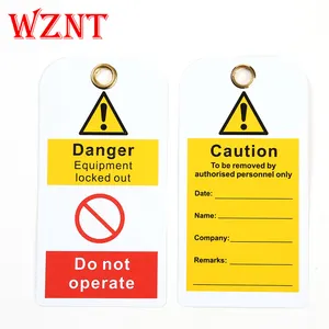 NT-T01 Yellow OEM Osha Caution Danger Safety Sign,Lockout Tagout Tags,PVC Plastic Sealed Warning Labels